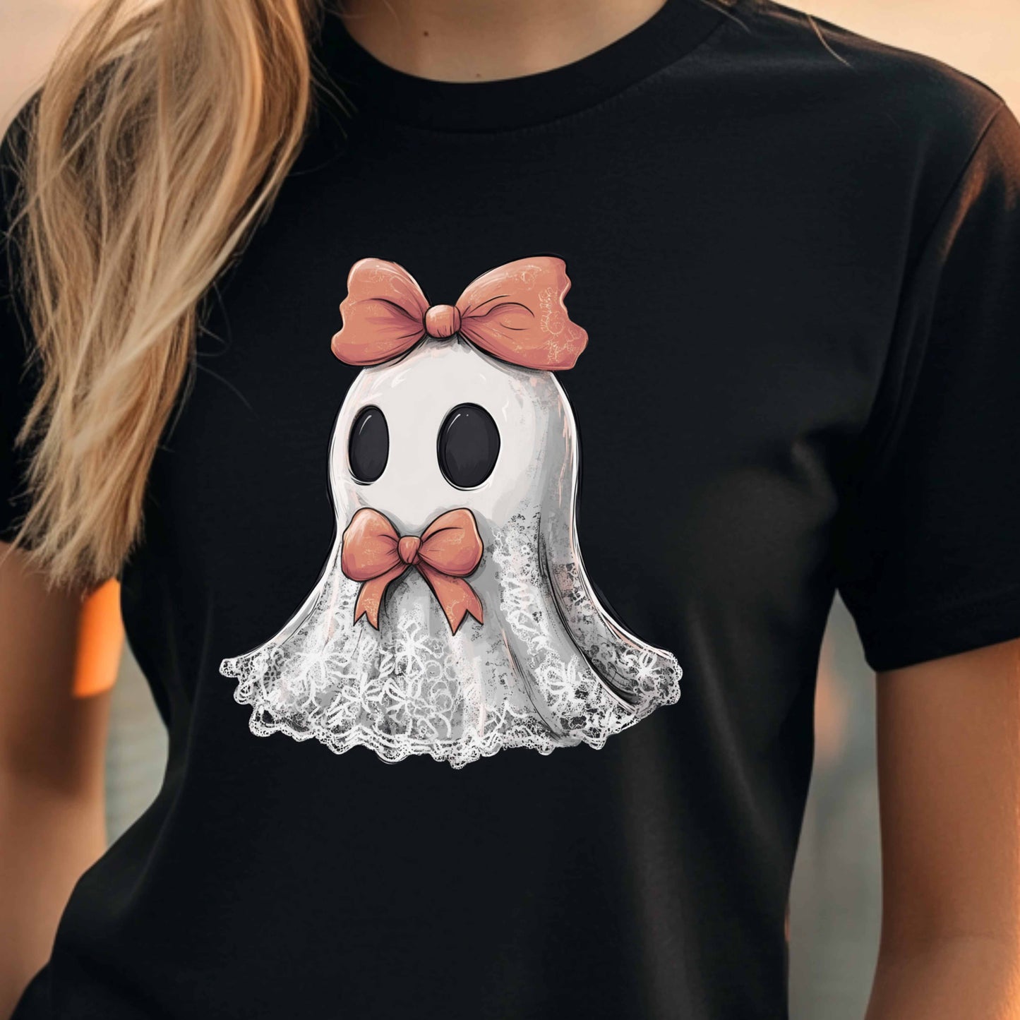 Cute Lace Ghost  T-Shirt
