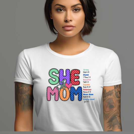 She Is Mom Scripture T-Shirt