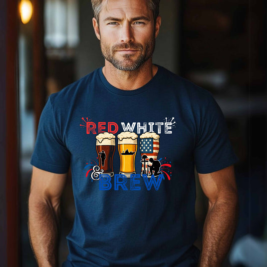Red White & Brew Soldier  T-Shirt